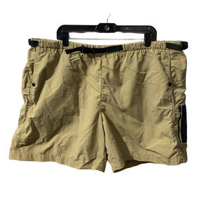 Travel Smith Men’s Sz XXL Nylon Pleated Lightweight Cargo Shorts Beige